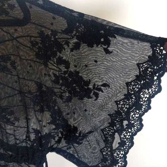 Johnny WAS 🖤 Black Lace Sheer Top - Picture 3 of 13